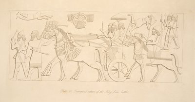 パブ、ニネベのモニュメントからの戦いからの王の凱旋。 1849 作： Austen Henry Layard