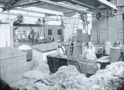 1908年に出版された「南十字架の下-オーストラリアの覗き見」からのビクトリア、ハットミルのインテリア、1900年頃 作： Australian Photographer
