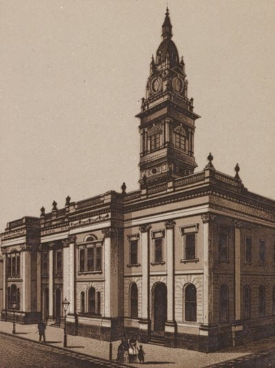オーストラリア、メルボルンプラハン・タウンホール（リトグラフ） 作： Australian School