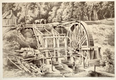 1879年、デイビッドブレア、マグレディ、トムソン、およびニーブンによるオーストラレーシアの歴史からの水晶破砕ミル 作： Australian School