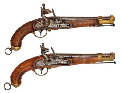 オーストリアの16.9mmフリントロック式制式拳銃の支柱 作： Austrian School