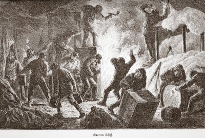 船に火をつけた、1876 作： Austrian School