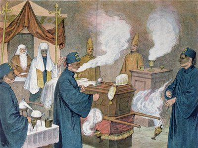 オーストリアのフリーメーソンのロッジでの葬儀、1897 作： Austrian School