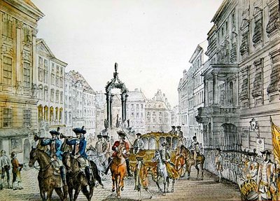 グラーベンでの皇帝のコルテッジ（ウィーン、19世紀初頭）（エングレービング 作： Austrian School