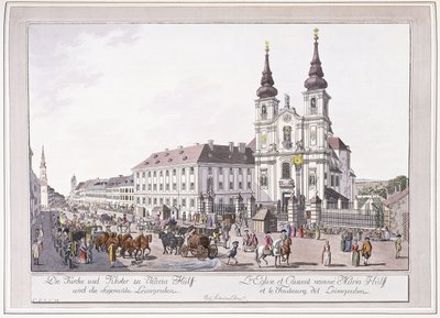 Leimggrubenの教区教会とマリアヒルフ修道院 作： Austrian School