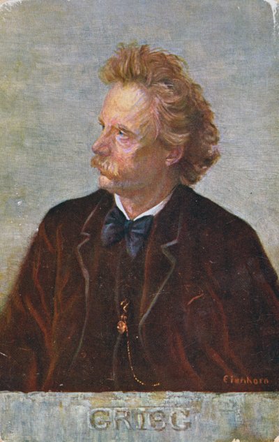 エドヴァルドハゲラップグリーグ（1843-1907）を描いたポストカード 作： Austrian School
