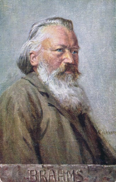 ヨハネスブラームスc.1910を描いたポストカード 作： Austrian School