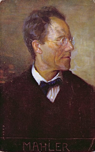 グスタフ・マーラー（1860-1911）の肖像を描いた絵葉書 1910年頃（カラーリトグラフ） 作： Austrian School