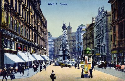 1910年頃のウィーンの地溝を描いたポストカード 作： Austrian School