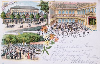 ウィーンのプラーターにあるパートルスのコーヒーハウスからのポストカード（1901年） 作： Austrian School