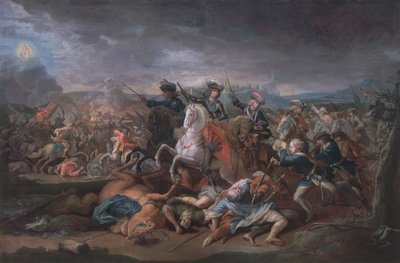1717年8月16日、ベオグラード包囲戦でサヴォイのウジェーヌ王子（1663-1736） 作： Austrian School