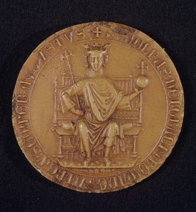 1289（ワックス）のHabsbourgのルドルフ1世のシール（1218-91） 作： Austrian School