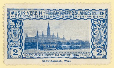 ウィーン市庁舎前のトラム 作： Austrian School
