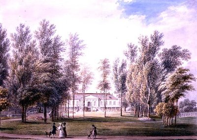 公園内のカントリーハウスの眺め 1815年頃 （水彩・紙） 作： Austrian School