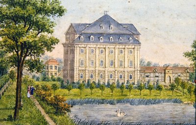 カントリーシュロスの眺め、1780年頃（ガッシュ） 作： Austrian School