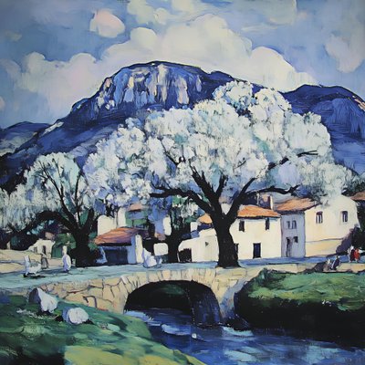 花咲く村の風景 作： 