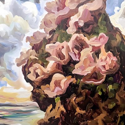頬を染める海岸の花々 作： 
