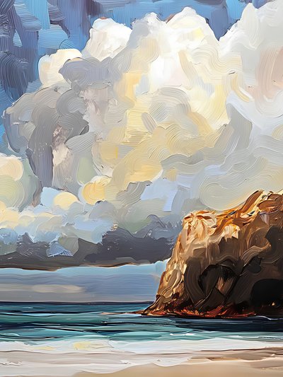 黄金の崖に浮かぶ雲 作： 