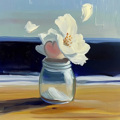 瓶に入った海岸の花 作： 