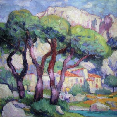 色鮮やかな地中海の山間の村 作： 