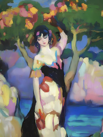 優雅な女性　海岸の夢 作： 