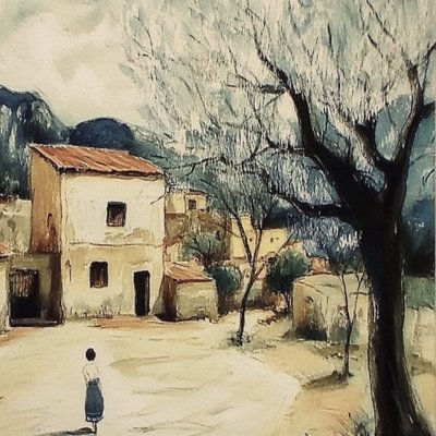 地中海の村の風景 作： 