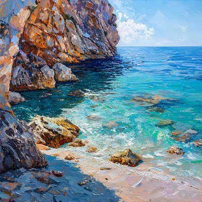 ターコイズ色の地中海沿岸 作： Avanesova Elena