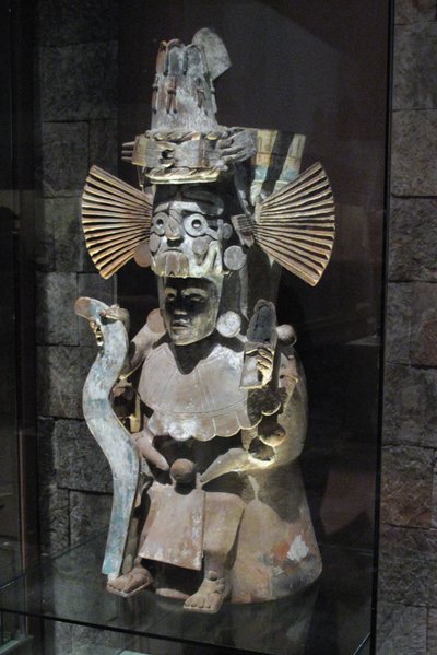 神トラロック、トラウアク、後古典期後期、1500年頃の形の香炉 作： Aztec