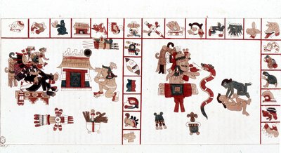 アステカの神、シワコワトルを象形文字で表したもの。 作： Aztec Aztec