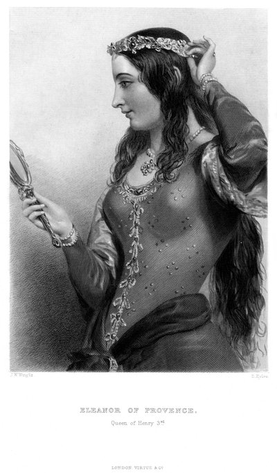 プロヴァンスのエレノアc1223-1291、ヘンリー3世の女王の配偶者、19世紀。 作： B. Eyles