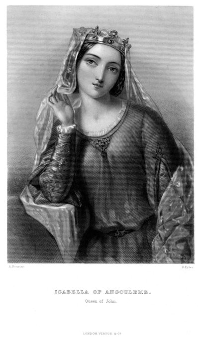 アングレーム1187-1246のイザベラ、ジョン王の女王の配偶者。 作： B. Eyles