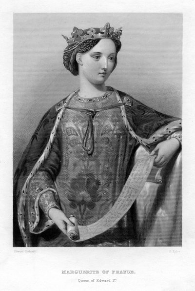 フランスのマルグリット、イギリスのエドワード1世の女王。 作： B. Eyles