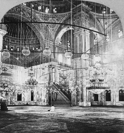 インテリア、ムハンマドアリモスク、カイロ、エジプト、1899年 作： B. L. Singley