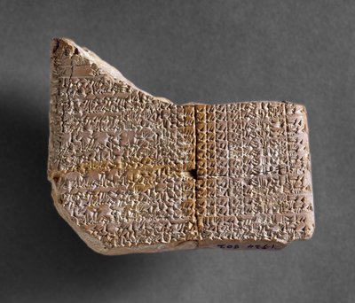 7世紀のバビロン王の治世の最初の6年間の金星の隆起と設定を記録した、キシュの天文タブレット（彫刻された粘土） 作： Babylonian