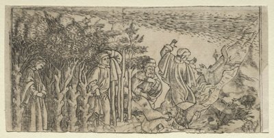 森の中で迷子になったダンテ: 逃げてウェルギリウスに会う, Canto I 作： Baccio Baldini