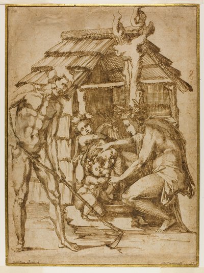 シェルター前の最初の家族 作： Baccio Bandinelli