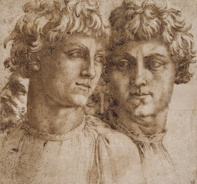 青年の頭に関する二つの研究、1550年頃 作： Baccio Bandinelli