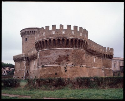 中世美術：建築家バッチオ・ポンテッリ（約1450～1494年）が実現した教皇ユリウス2世（ジュリオ）の城の外観（グレゴリオポリ 作： Baccio Pontelli