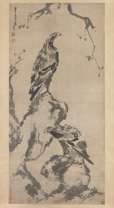 1702 年の 2 羽のワシ。 作： Bada Shanren