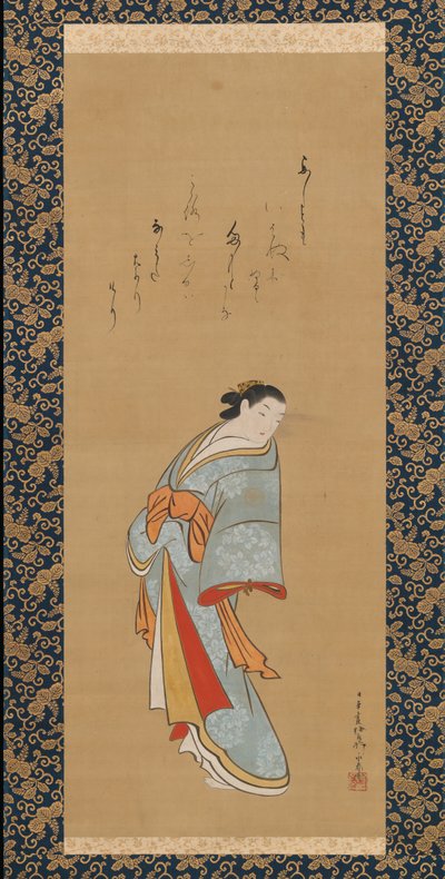 立っている娼婦、おそらく 1720 年代。 作： Baioken Eishun