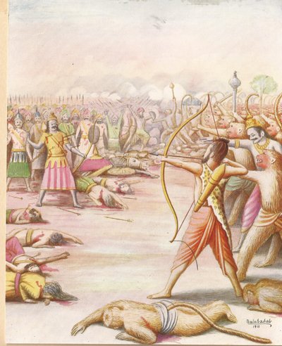 インドラジット絵画の殺害 作： Balasaheb Pandit Pant Pratinidhi