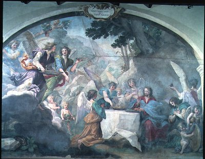 天使に仕えたキリスト 作： Baldassare  Franceschini