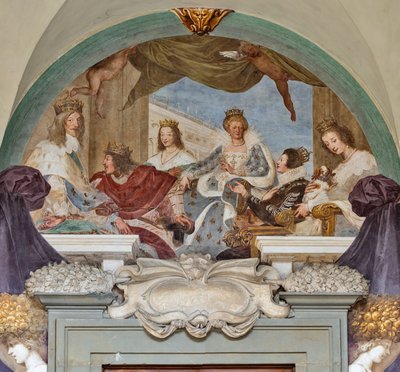 マリア・デ・メディチとその子供たち 作： Baldassare (1611-89) Franceschini