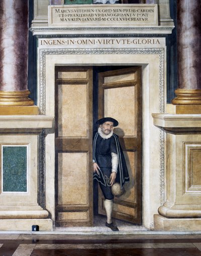 偽のドア (16 世紀)、Baldassare Croce (1558-1628) 作、フレスコ画、リーガル ルームの南壁、市庁舎、ローマ、ラツィオ州、イタリア 作： Baldassare Croce