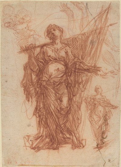 旗を掲げる女聖人 [直筆] 作： Baldassare Franceschini
