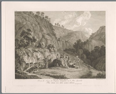 モンティ・ルクレティリの水源の眺め Vüe de fonte bello (オブジェクトのタイトル) Suite de VI vues des Environs de Rome (...) (シリーズタイトル) 作： Balthasar Anton Dunker