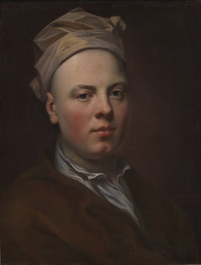 白い帽子をかぶった若い男の肖像 作： Balthasar Denner
