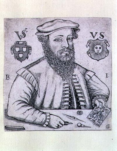 ヴィルギリウス・ソリス（1514-62）の肖像 ドイツの版画家 作： Balthasar Jenichen