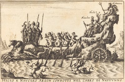 ネプチューンの戦車を率いるヒクロとナウクレオ・アルゴン 作： Balthasar Moncornet after Remigio Cantagallina