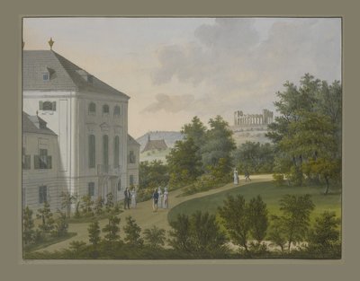 フニャディ城、マリアエンツァードルフ、1815年頃（トイレとガッシュ、紙） 作： Balthasar Wigand